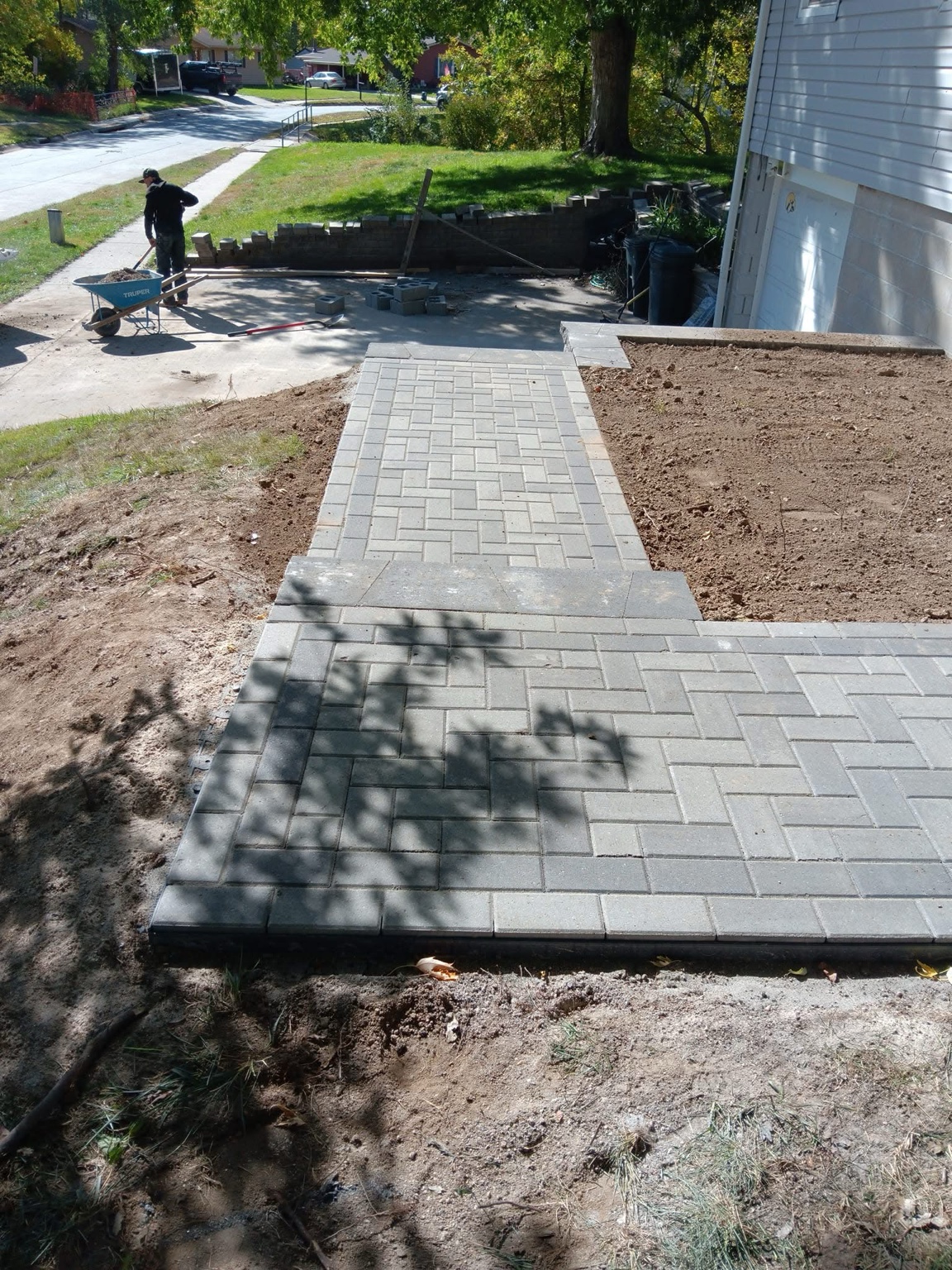 Paver walkway installation