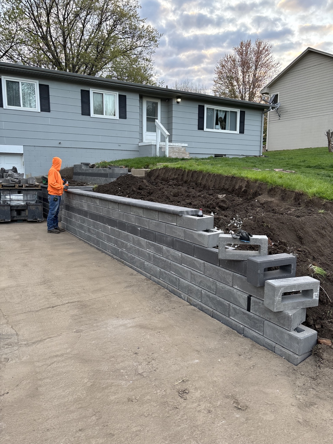 Retaining wall construction